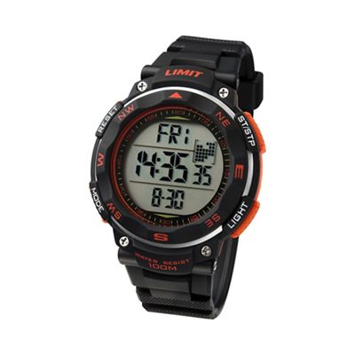 Men's black & orange Pro XR silicone strap watch 5485.02
